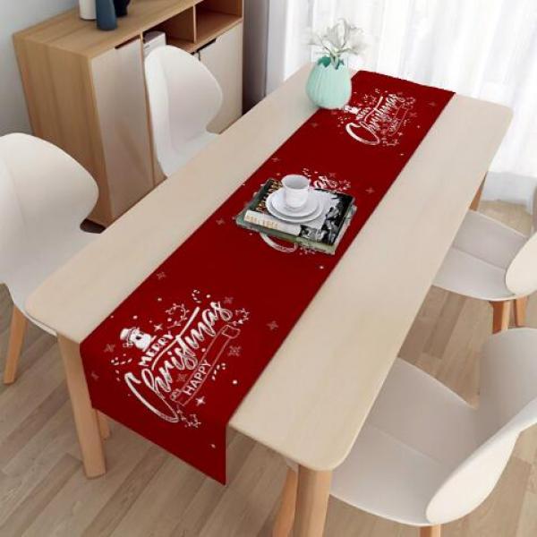 Christmas Decoration Linen Table Runners with Dwarf Elk